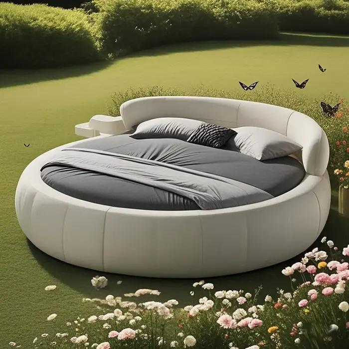Lit King Size Nordique Noir Sans Matelas