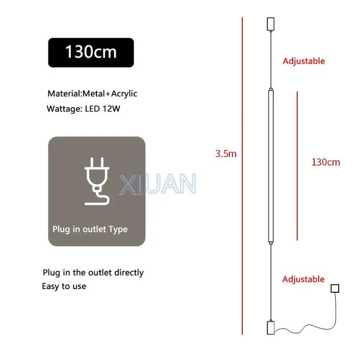 Italie Design chambre chevet LED lampadaires acrylique appliques longue ligne lumière moderne noir hôtel salon LED lampadaire maison