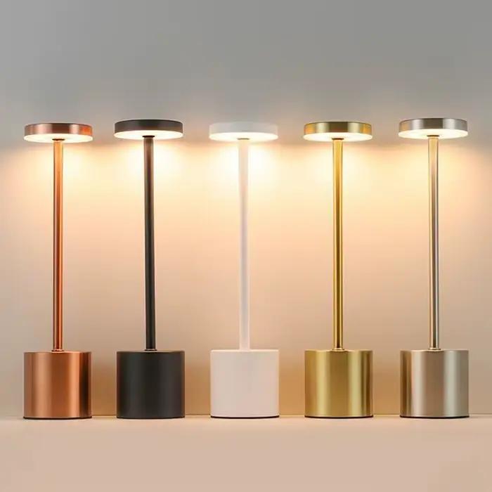 LED lampe de Table classique USB Rechargeable veilleuse gradation continue tactile lampe de bureau 3 couleurs lampe de chevet Bar hôtel décoration