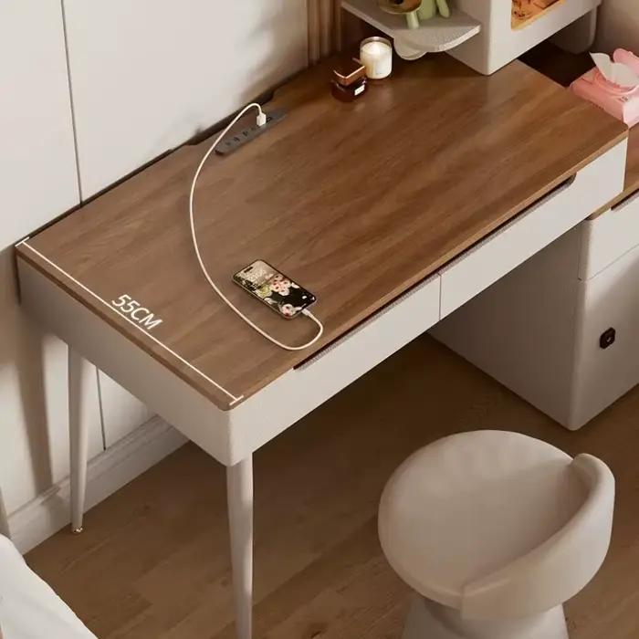 Coiffeuse de luxe en bois avec miroir LED