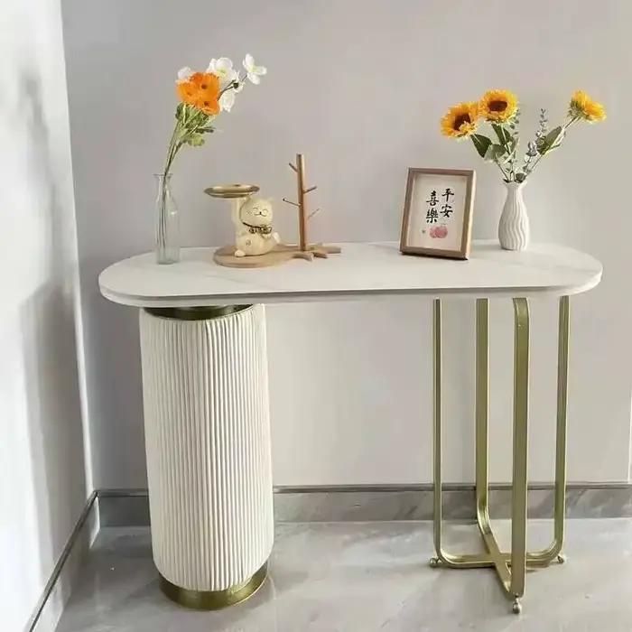 Table d'entrée de couloir, Console de rangement en ardoise de luxe, pour couloir, vue moderne, Bar,