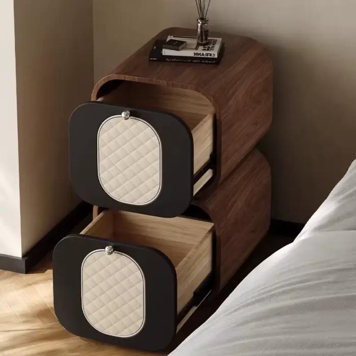 Table de chevet minimaliste rotative avec tiroirs