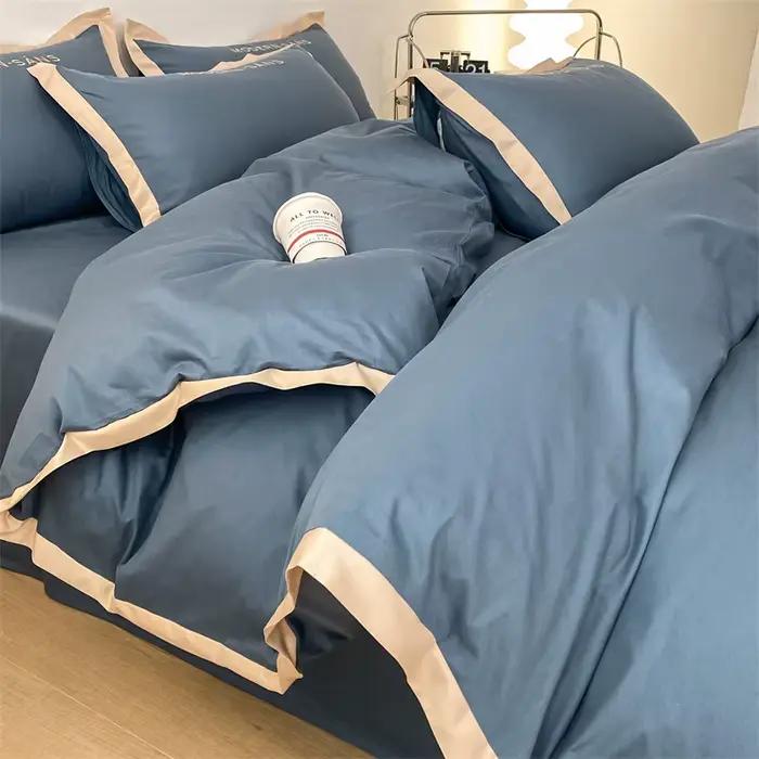 Ensemble de literie de haute qualité 100% coton avec housse de couette brodée