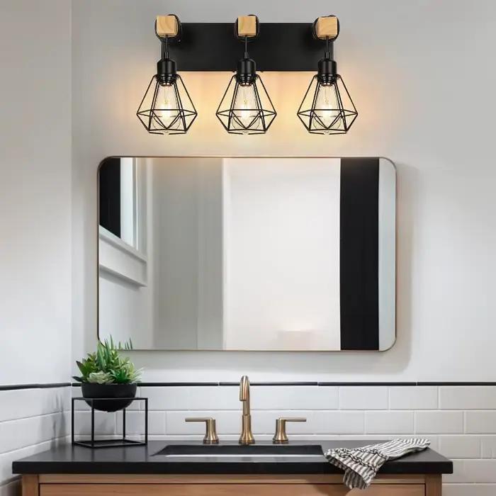 Lampe de chevet nordique créative pour chambre à coucher, applique murale personnalisée en bois massif, moderne et Simple, pour allée, balcon, lumière en fer forgé