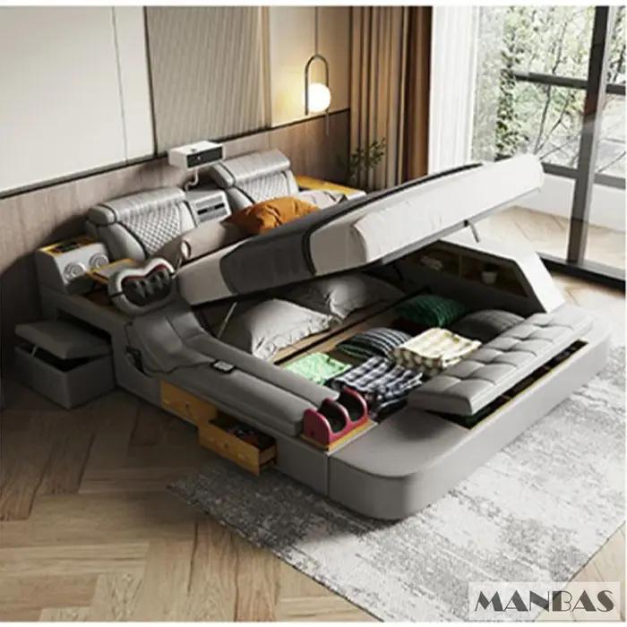 Lit intelligent Tech Smart - Le lit multifonctionnel ultime avec cuir véritable