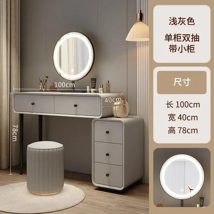 Organisateur noir coiffeuse miroir fleur tiroir maquillage