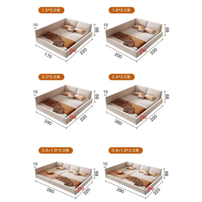 Chambre à coucher lit esthétique moderne luxe cadre Rail lit multifonctionnel King Size tête de lit Camarotes Para dortoir meubles