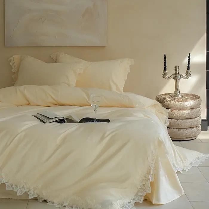 Parure de lit de luxe, couleur crème