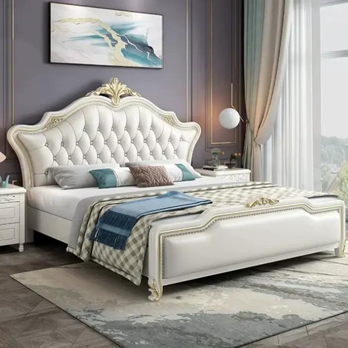 Lit de luxe moderne, lit double Queen