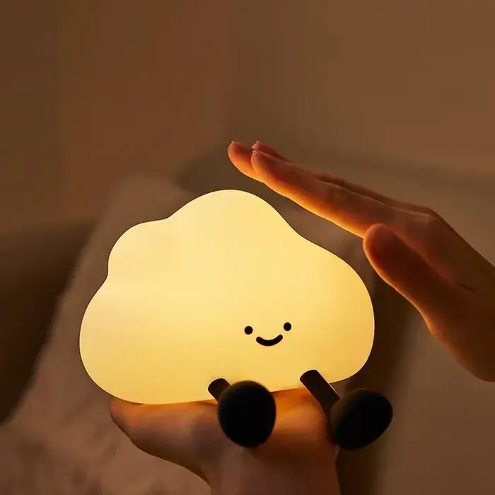 Nuage veilleuse tactile lampe de chevet décoration de chambre USB Rechargeable lumière d'ambiance pour enfants cadeau