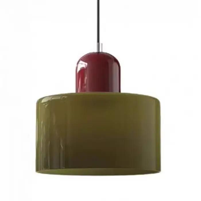 Lustre en verre nordique moderne pour chambre à coucher, lampe de chevet longue ligne, petit lustre