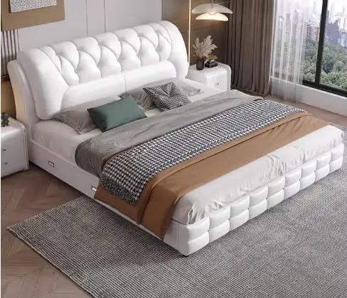 Chambre principale lit petit appartement moderne Simple lit De rangement Double Design Camas De Matr