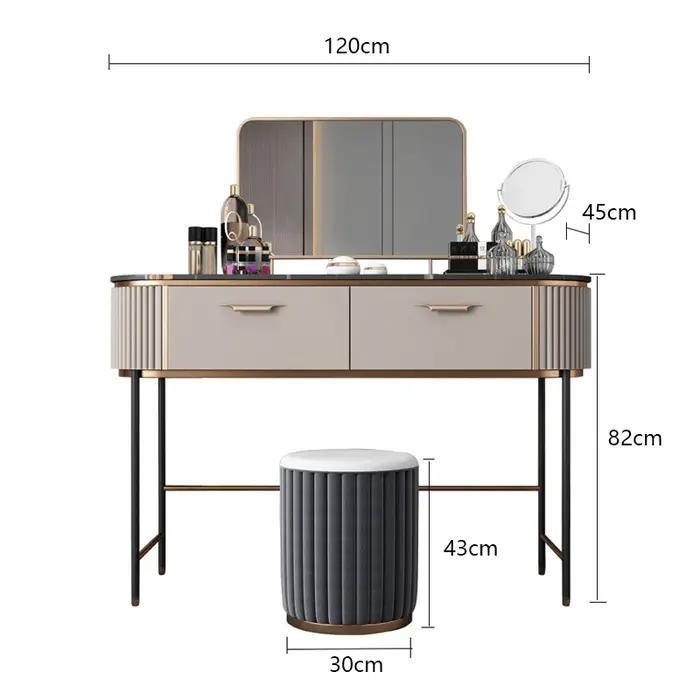 Petite table de maquillage en span avec espace de rangement