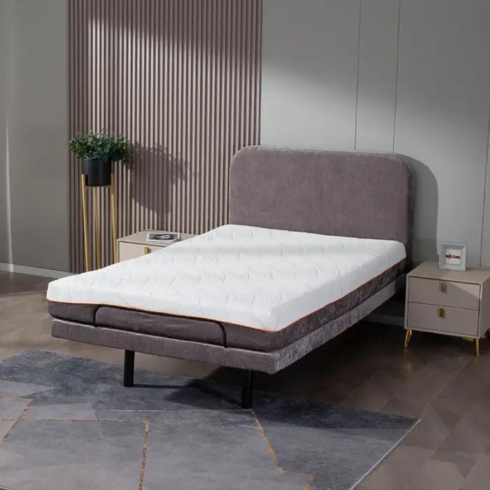 Lit de luxe réglable avec matelas en mousse à mémoire de forme