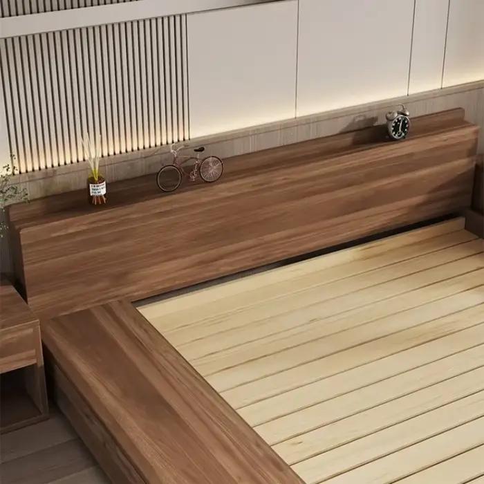 Lits de chambre à coucher japonais de style loft pour enfants 180x200 Queen avec rangement, lits de chambre à coucher uniques pour adultes de style italien, mobilier de maison de luxe avec plateforme