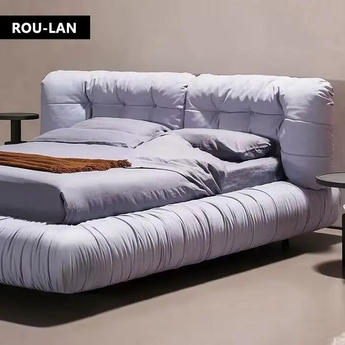Lit en tissu nuage minimaliste moderne