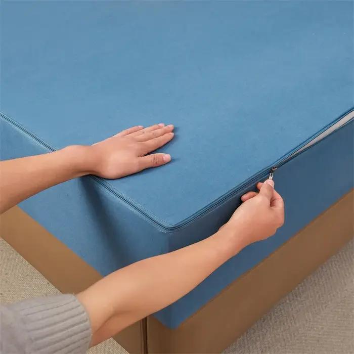 Protège-matelas imperméable à fermeture éclair 6 faces anti-punaises de lit