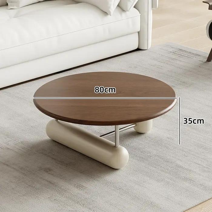Table basse ronde en bois pour chambres à coucher