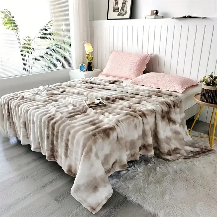 Couverture de lit luxueuse en fausse fourrure de lapin – Jeter doux
