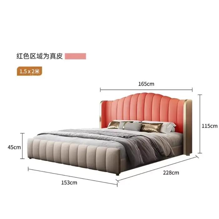 Lit de luxe 2x2, 2 m avec tiroirs de rangement uniques