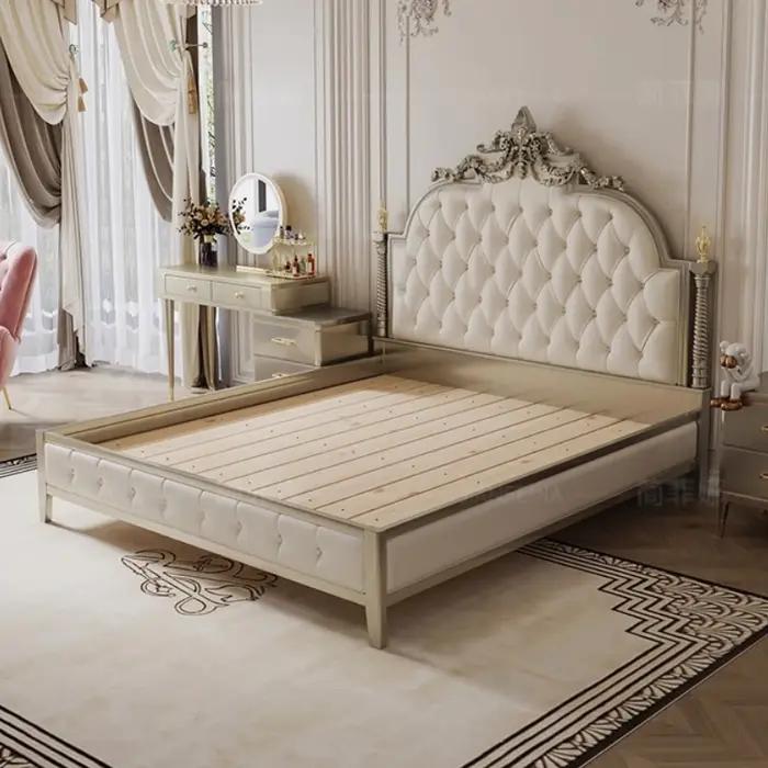 Cadre esthétique lit Unique nordique lecture princesse lit de couchage Table d'appoint luxe grands Camas accessoires de maison matrimoniale