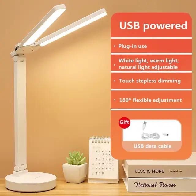 Lampe de bureau LED 3 niveaux Dimmable tactile veilleuse USB Rechargeable Protection des yeux lampe
