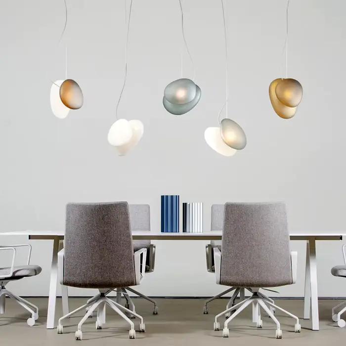 Lampe LED Suspendue en Forme de Galets de Verre, Luminaire Décoratif d'Nik, Idéal pour une Chambre à Coucher, une Cuisine ou un Café