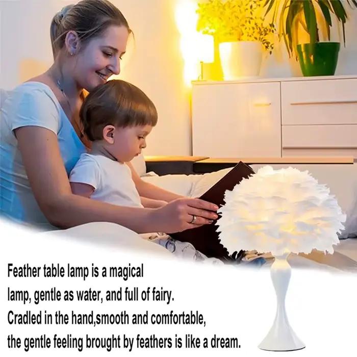 Veilleuse LED en plumes pour chambre à coucher