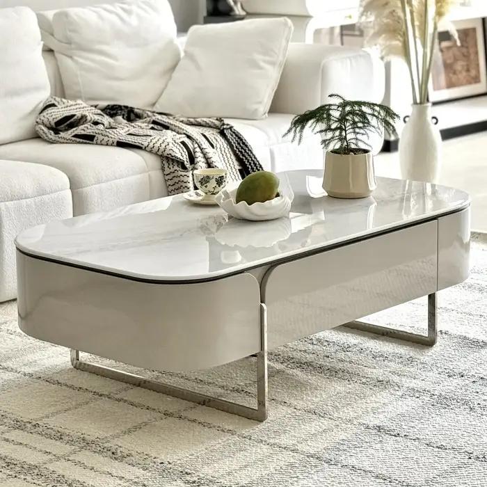 Table basse italienne avec tiroirs de rangement
