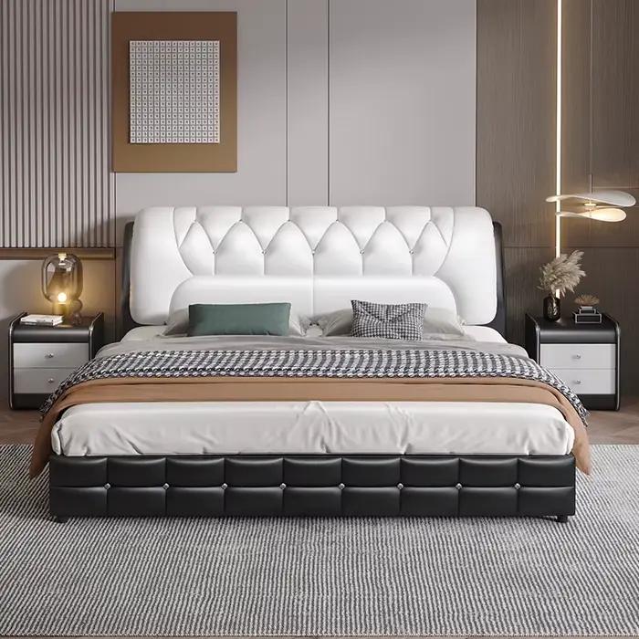 Chambre principale lit petit appartement moderne Simple lit De rangement Double Design Camas De Matrimonio dortoir meubles De maison