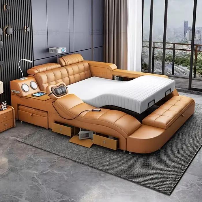 Lit capitonné unique, Commodes modernes avec rangement