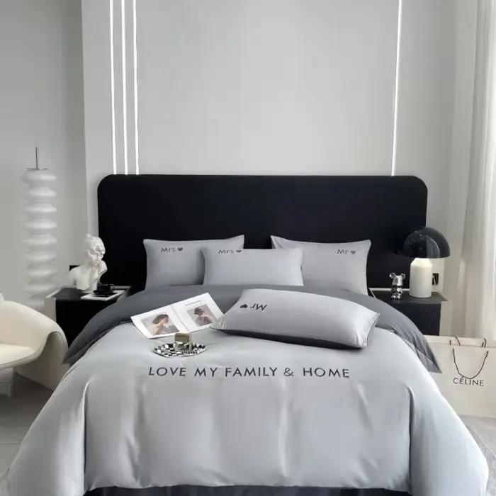 Ensemble de literie en coton égyptien de luxe nordique avec drap