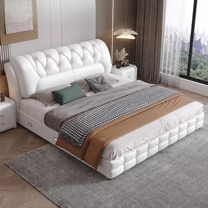 Chambre principale lit petit appartement moderne Simple lit De rangement Double Design Camas De Matrimonio dortoir meubles De maison