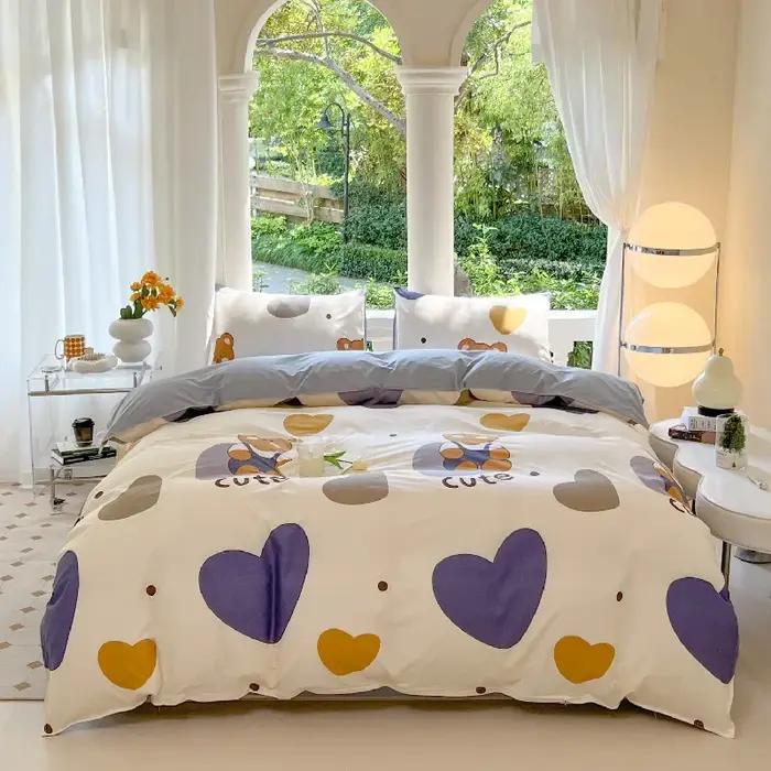 Ensemble de literie imprimé ours Kawaii pour la maison