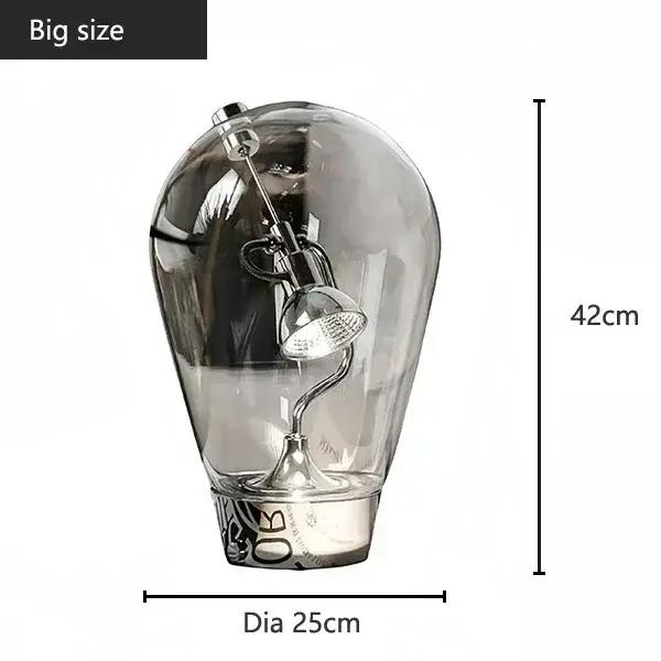 Lampe de bureau en verre industriel vintage