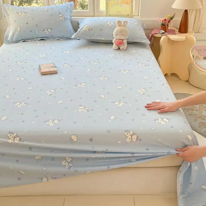 Drap de lit 100% coton pour lit simple ou double