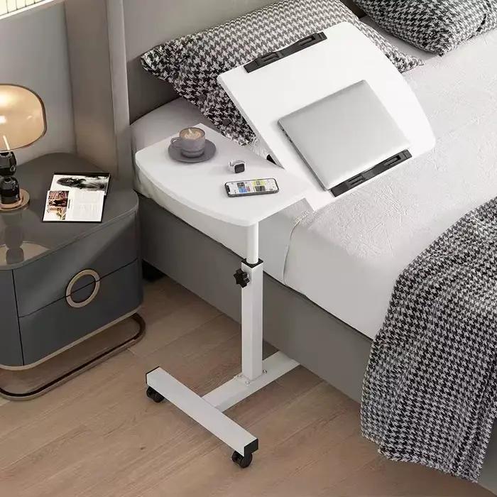 Bureau de chevet, bureau pour ordinateur portable avec tiroirs, 360 ° Planche rotative, doubles ba