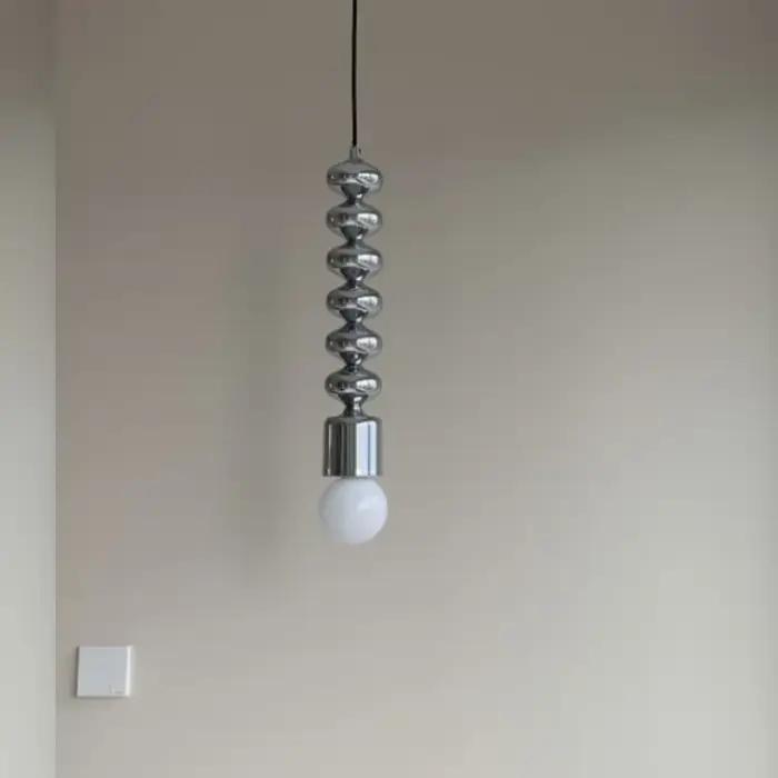 Lampe suspendue Bauhaus en argent, style nordique noir, E27, pour chambre à coucher, chevet, salon, cuisine, salle de bain, miroir, lustres