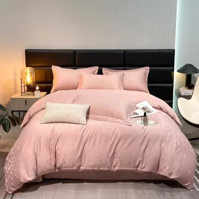 Housse de couette jacquard en satin tencel brodée de haute qualité