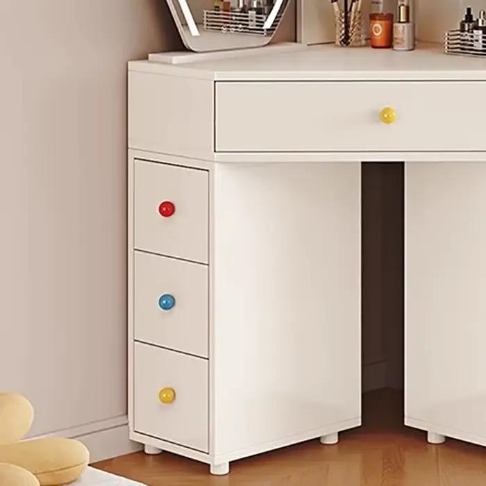 Haute Coiffeuse d'angle avec tiroir moderne français Unique Vanity Desk luxe esthétique Coiffeuse De