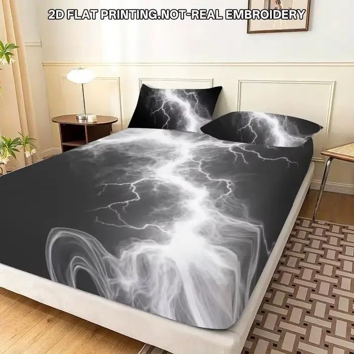 Ensemble de literie avec matelas amovible et deux taies d'oreiller, motif artistique éclairant, design abstrait simple et moderne pour chambre à coucher