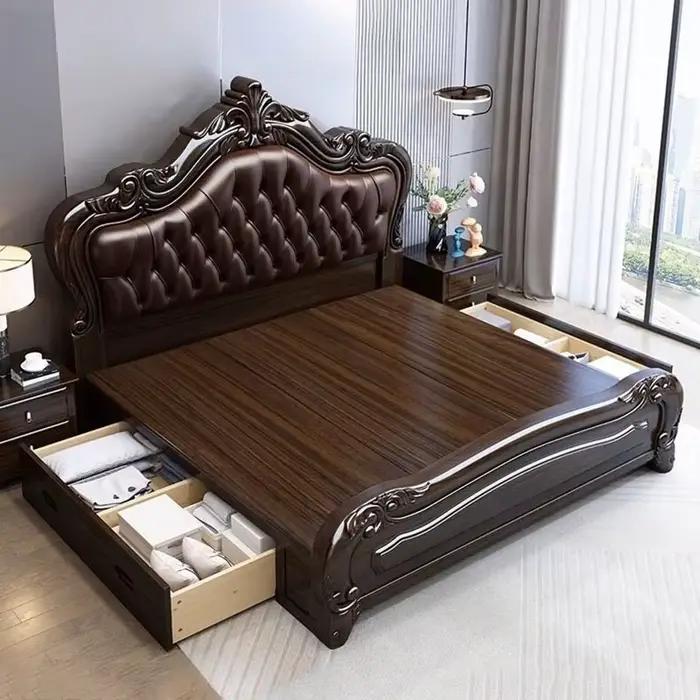 Lit King Size Moderne de Luxe avec Rangement