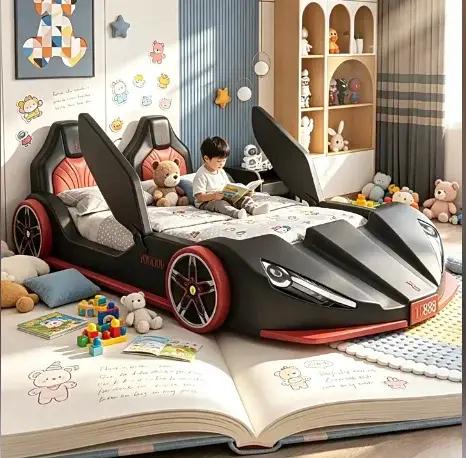 # Offres spéciales haut de gamme chambre sommiers enfants cadres de luxe noir King Size garçons voiture lit