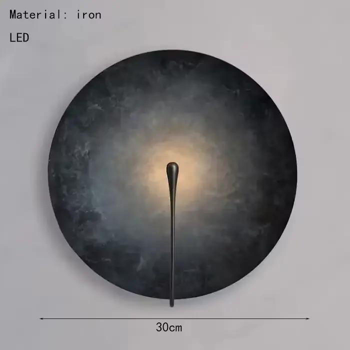 Italien Vintage en acier inoxydable rond mur LED lumière étude couloir mur chambre chevet salon appl
