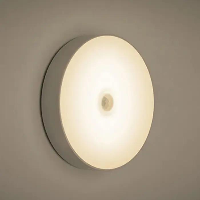 Lampe LED rechargeable par USB avec détecteur de mouvement, magnétique, sans fil, lumière blanche chaude sans scintillement pour placard, lit, armoire