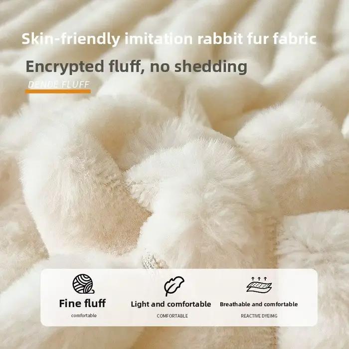 Housse de matelas épaisse en fausse fourrure de lapin