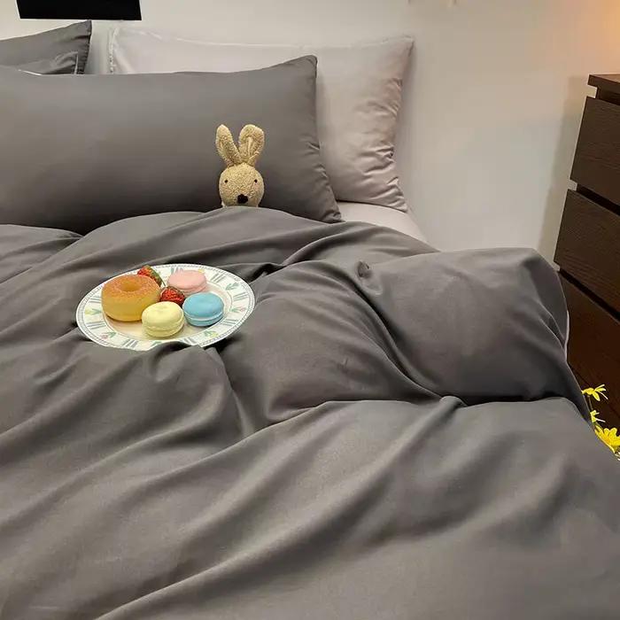 Bonenjoy 1 pc housse de couette couleur gris foncé