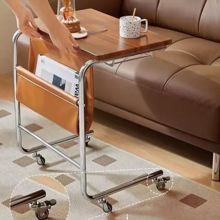Table de chevet, table d'appoint pour canapé, table de salon, table de chambre, table pour fauteuil inclinable, table d'ordinateur portable, table d'appoint mobile multifonctionnelle