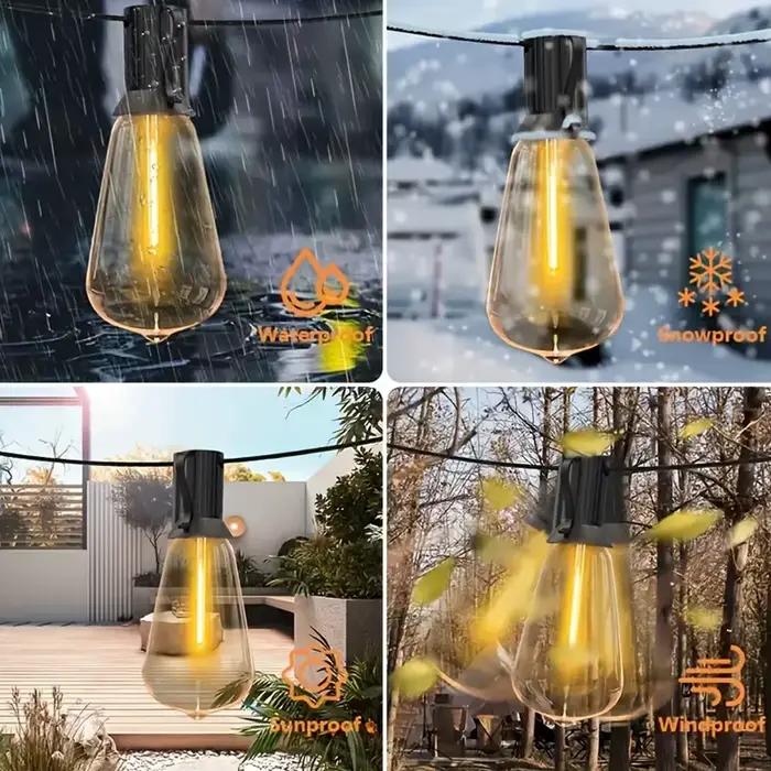 Guirlande lumineuse ST38 20M 30M, ampoules LED incassables pour l'extérieur, IP44, Patio, jardin, fê