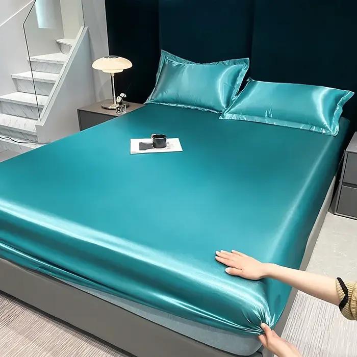 Drap-housse de lit de Couple imperméable en Satin d'été
